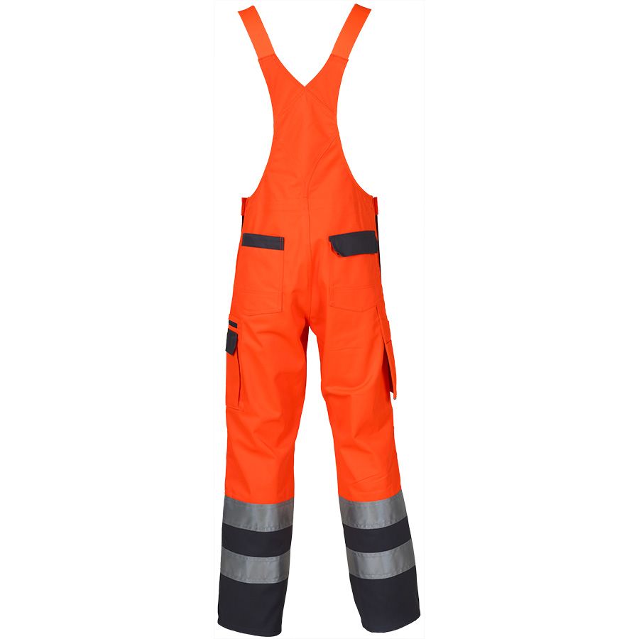 Warnschutz-Latzhose PROGRESSO REFLEX, leuchtorange/grau