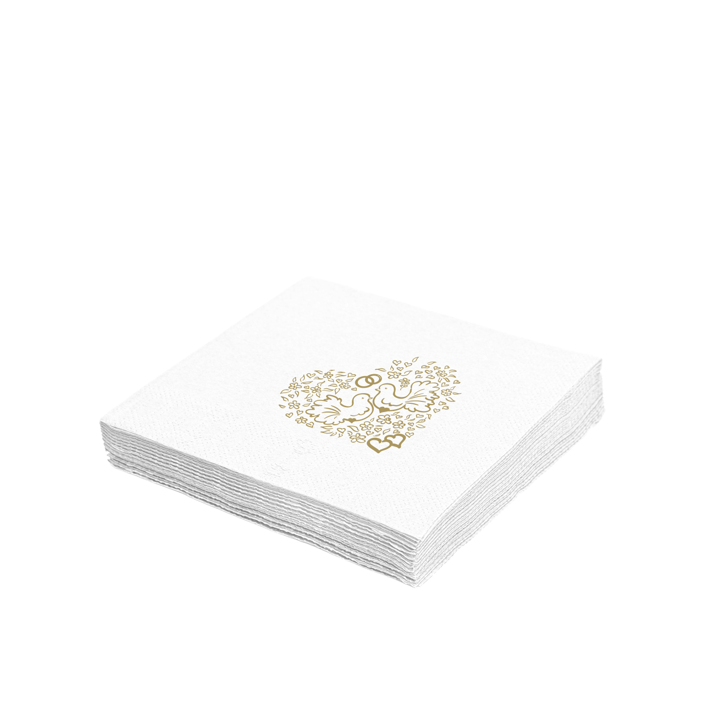 Serviette 2-lagig Hochzeit 33 x 33 cm - 50 Stück