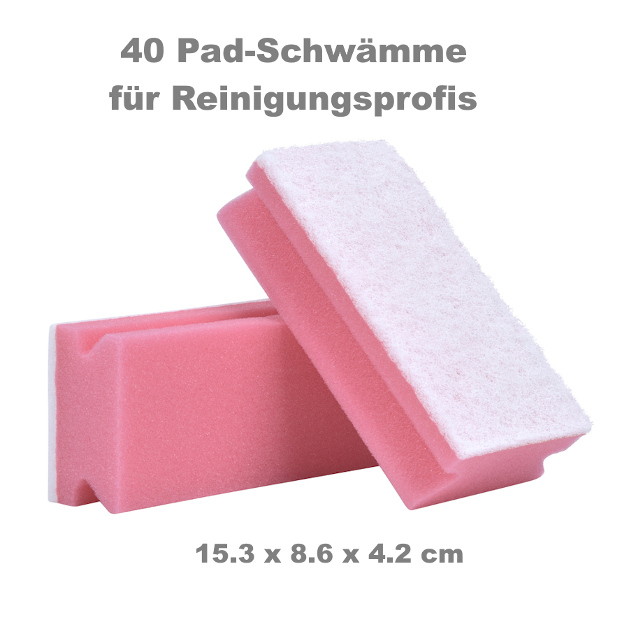 40x Schwamm-Pad breit (15,3 x 8,6 x 4,2cm) kratzfrei - Rot