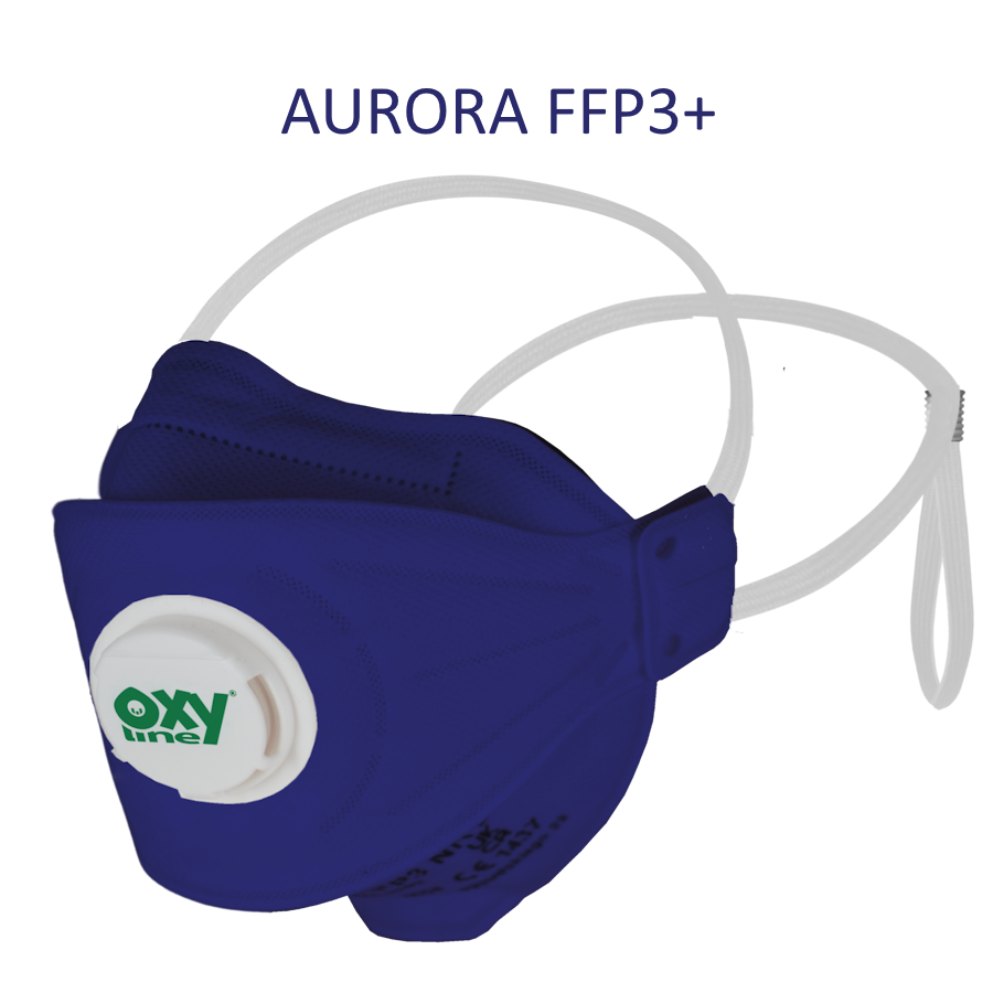 10 x Faltmaske Aurora FFP3 300 NR D blau mit Ausatemventil - 10 Masken