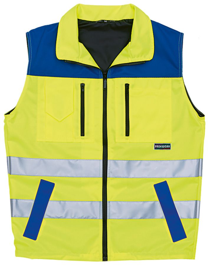 Warnweste PROFIWORK REFLEX, leuchtgelb/blau