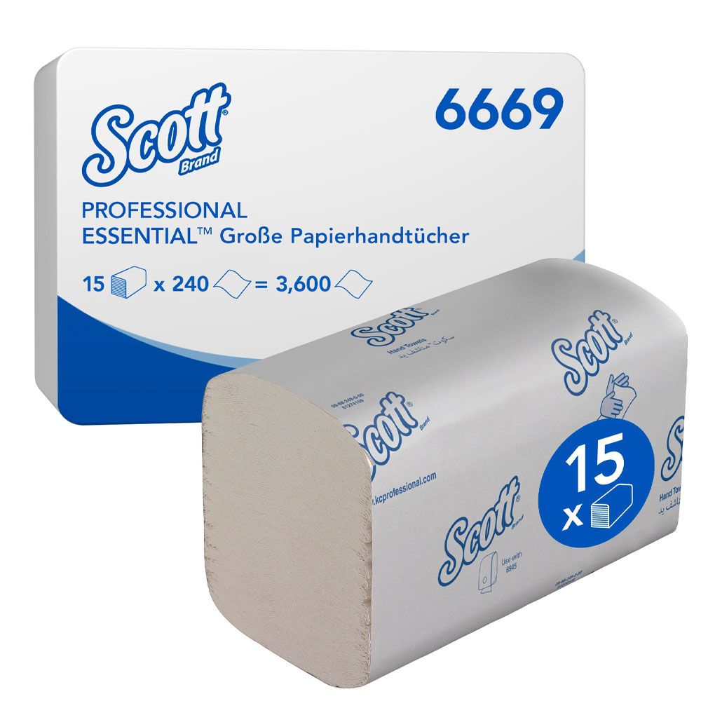 Scott Essential große Falthandtücher 6669, 1-lagig, Interfold, FSC-Mix