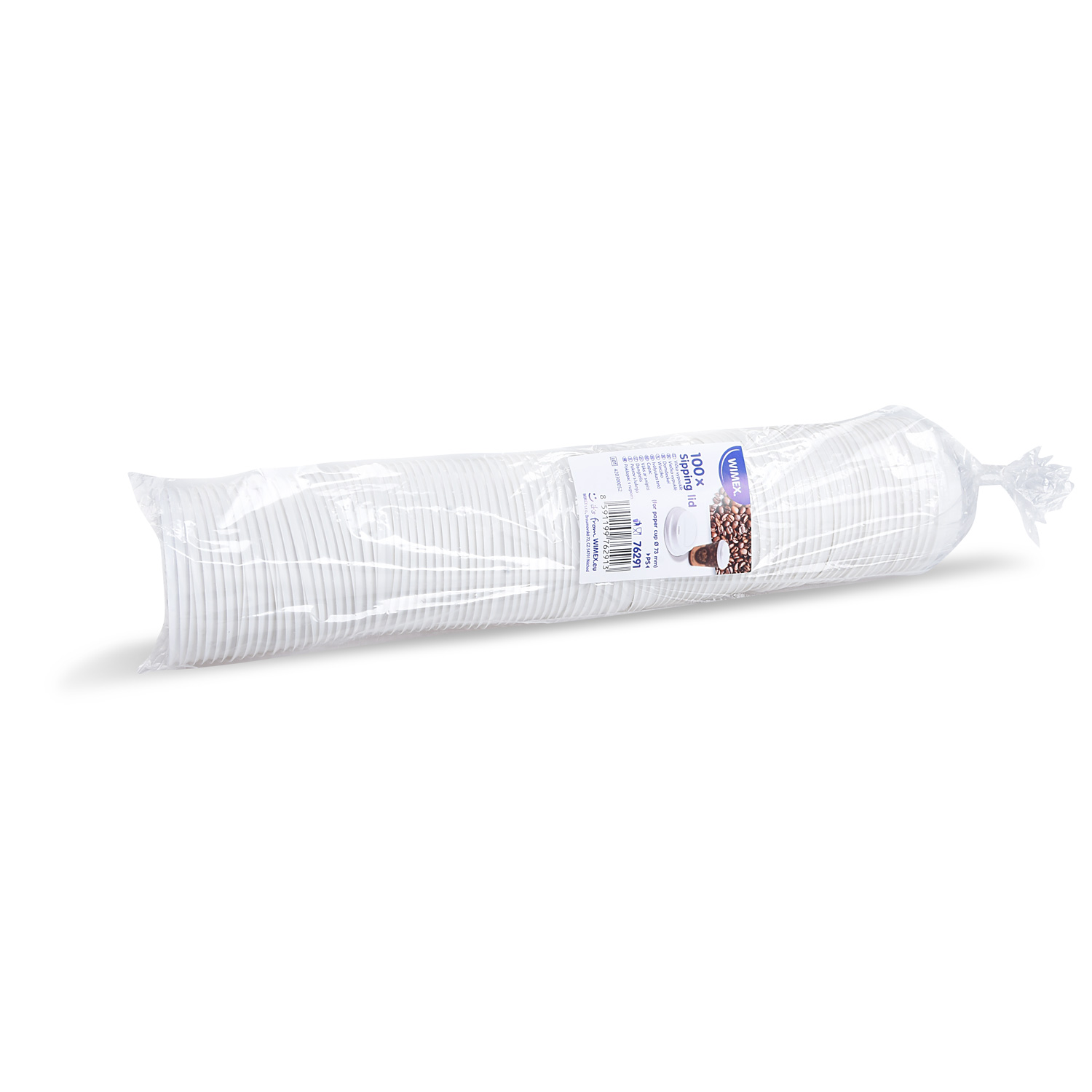Domdeckel aus PS weiss für Becher Ø 73 mm, Packung à 100 Stück