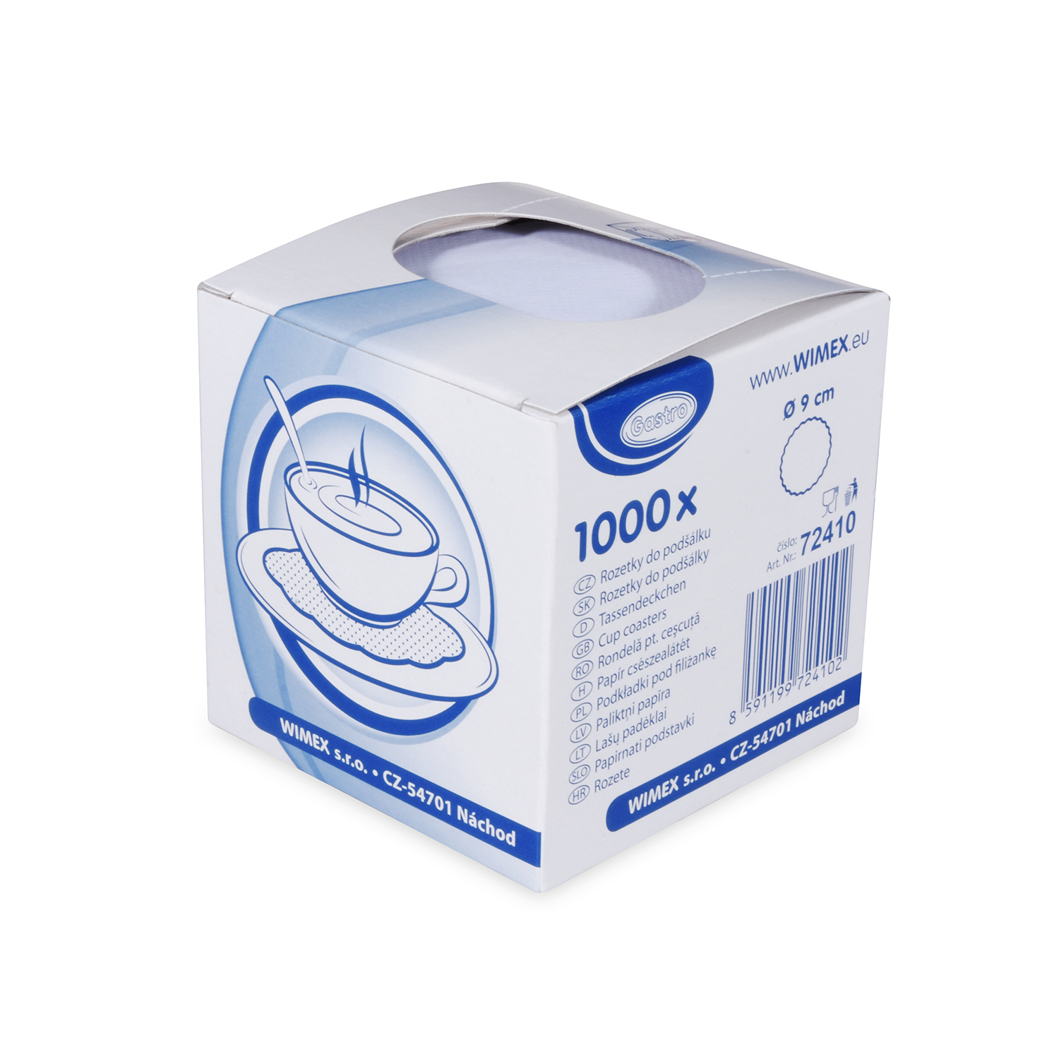 Tassendeckchen (PAP) weiß 9cm - 1000 Stück