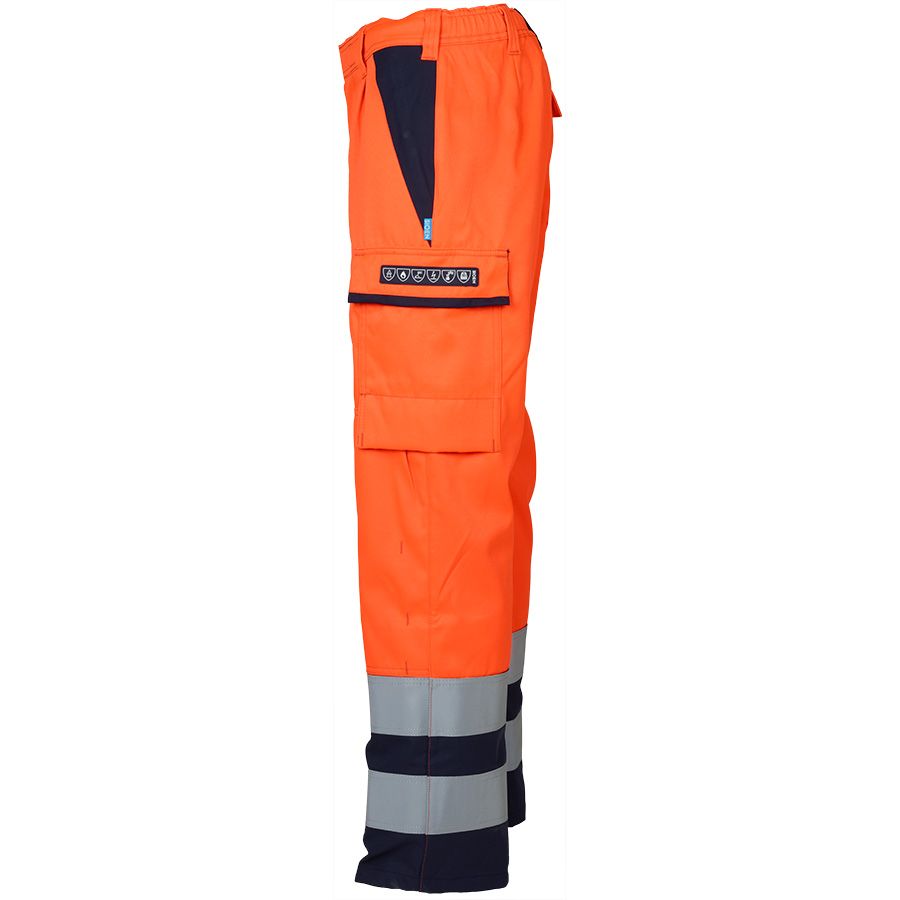 Multinorm-Warnschutzhose SIO-SAFE EXTRA ARUDY, leuchtorange/dunkelblau