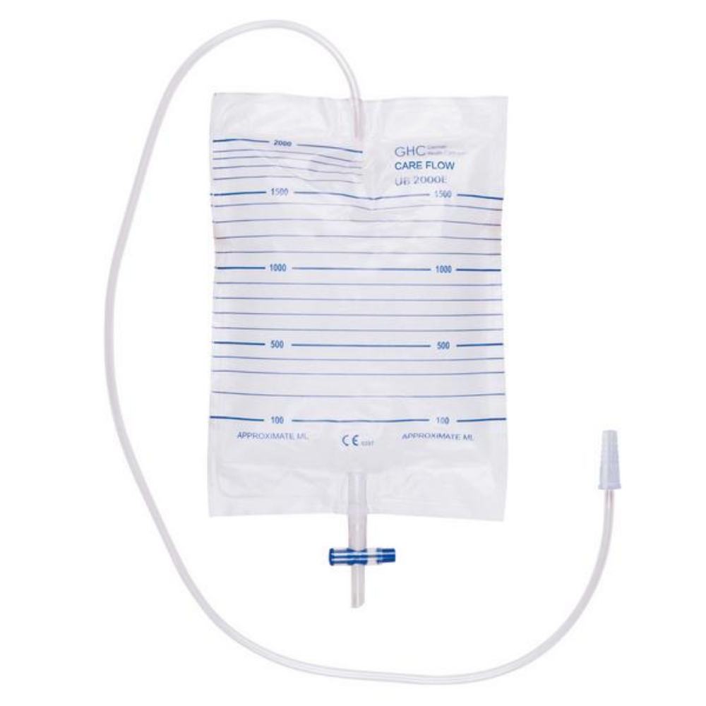 CARE FLOW UB 2000E Bettbeutel Schlauchlänge 90 cm, steril, 2000 ml 10 Stück