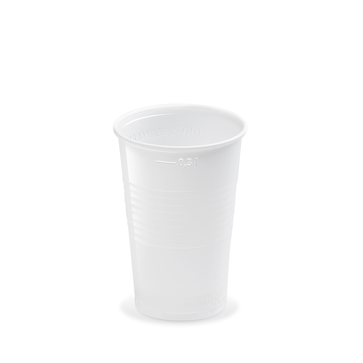 Trinkbecher PP weiss Ø 78 mm 0,3 l, Packung mit 100 Stück