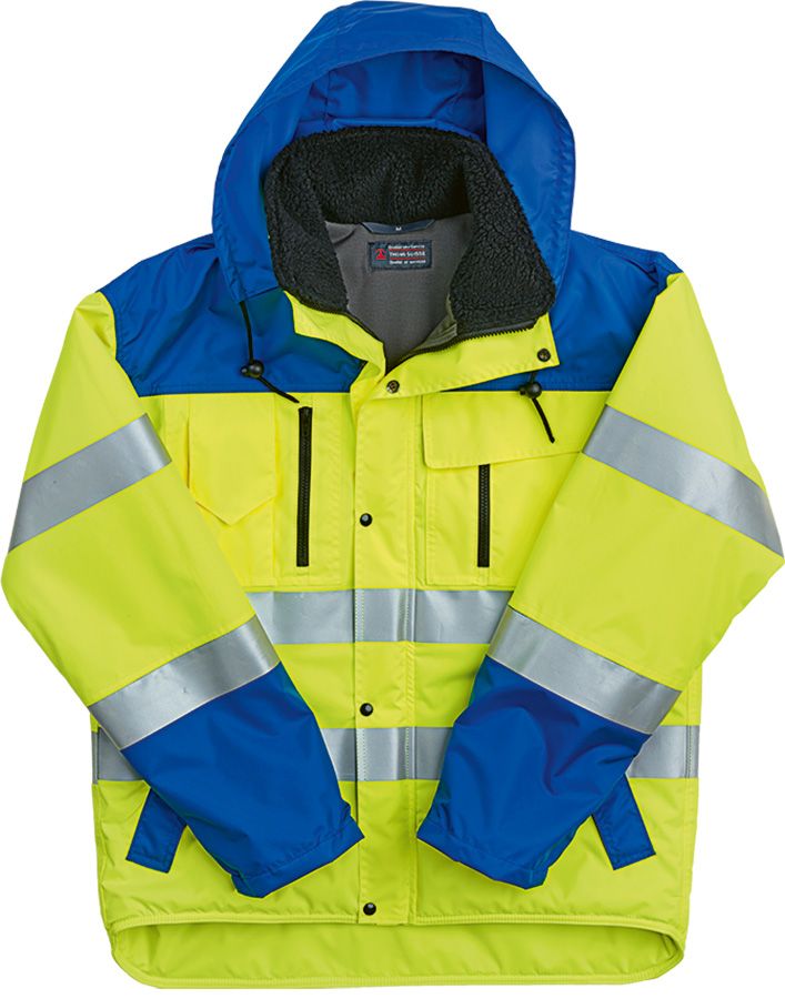 Regen-Warnschutzjacke IMPERMA INVERNO REFLEX, leuchtgelb/blau