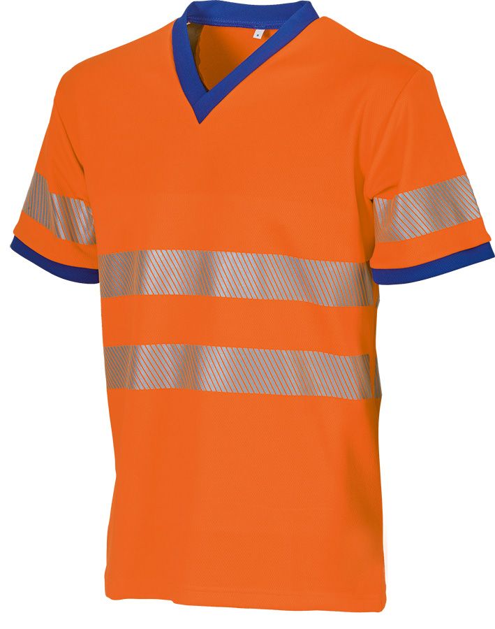 Warnschutz-T-Shirt OXYGEN REFLEX, leuchtorange/blau