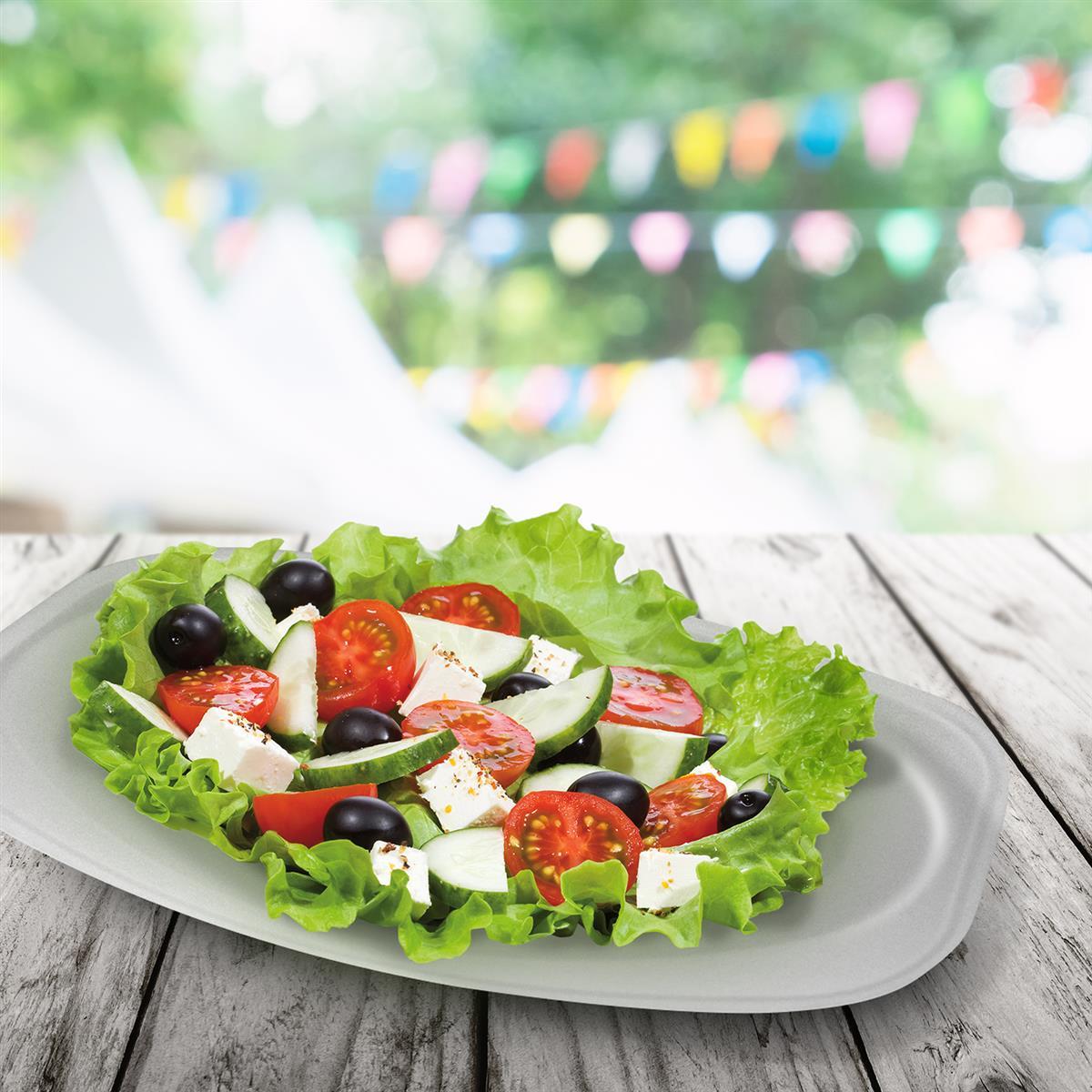 Party-Platte (XPS) oval weiß 35 x 24,7 cm - 10 Stück