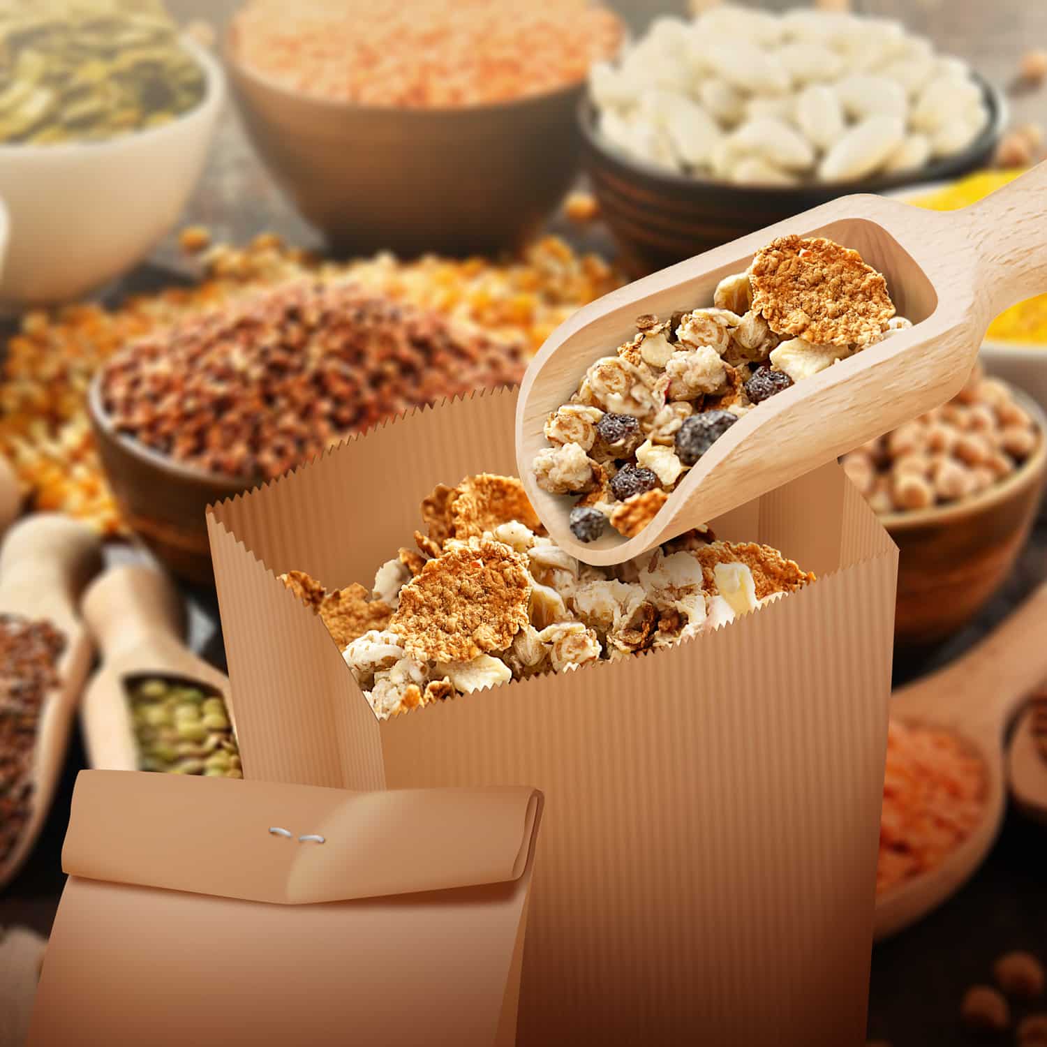 Papierfaltenbeutel (FSC Mix) braun 14+7 x 32 cm 2kg - 100 Stück