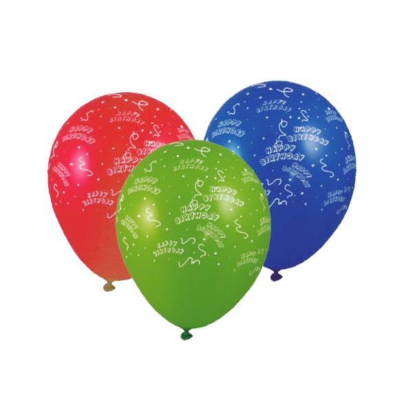 Luftballon -HAPPY BIRTHDAY- bunt gemischt 30cm L - 100 Stück
