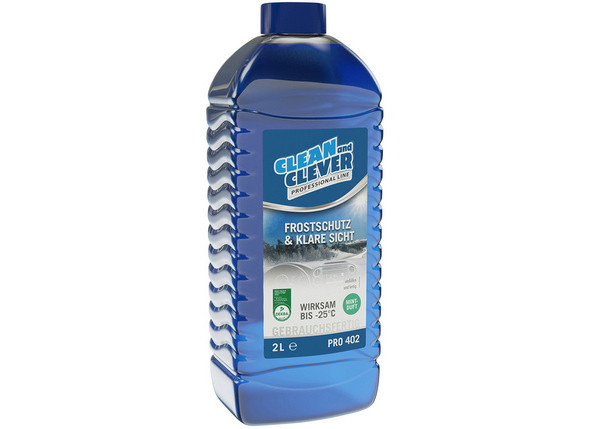CLEAN and CLEVER Autoscheibenreiniger mit Frostschutz PRO 402, 6 Flaschen à 2 Liter