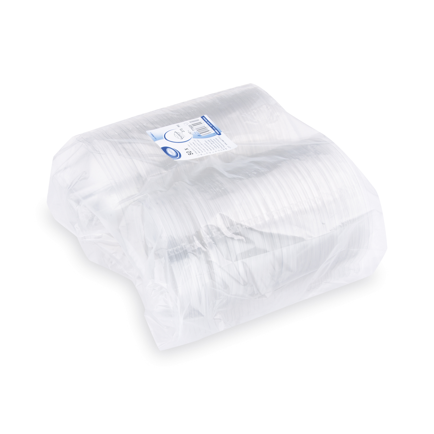 Rundbecher (rPET) mit Deckel klar 375ml - 50 Stück