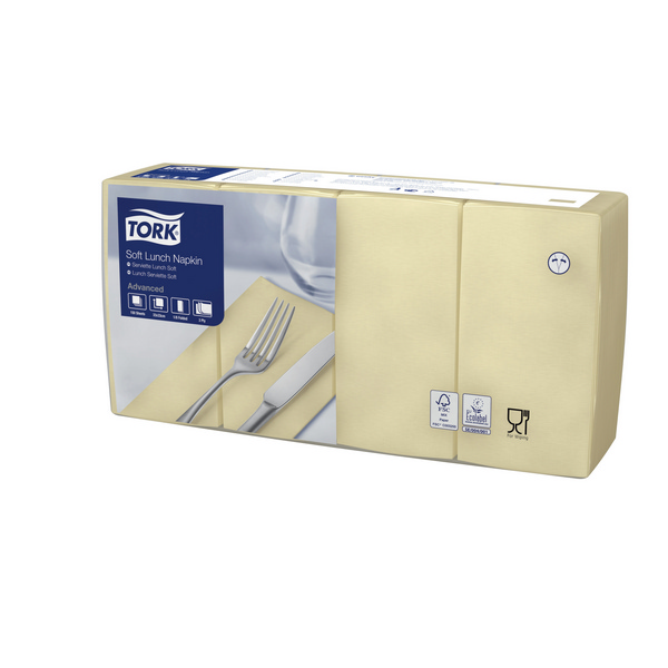 TORK-477882 Soft Lunchservietten Champagner 1/8-Falz -