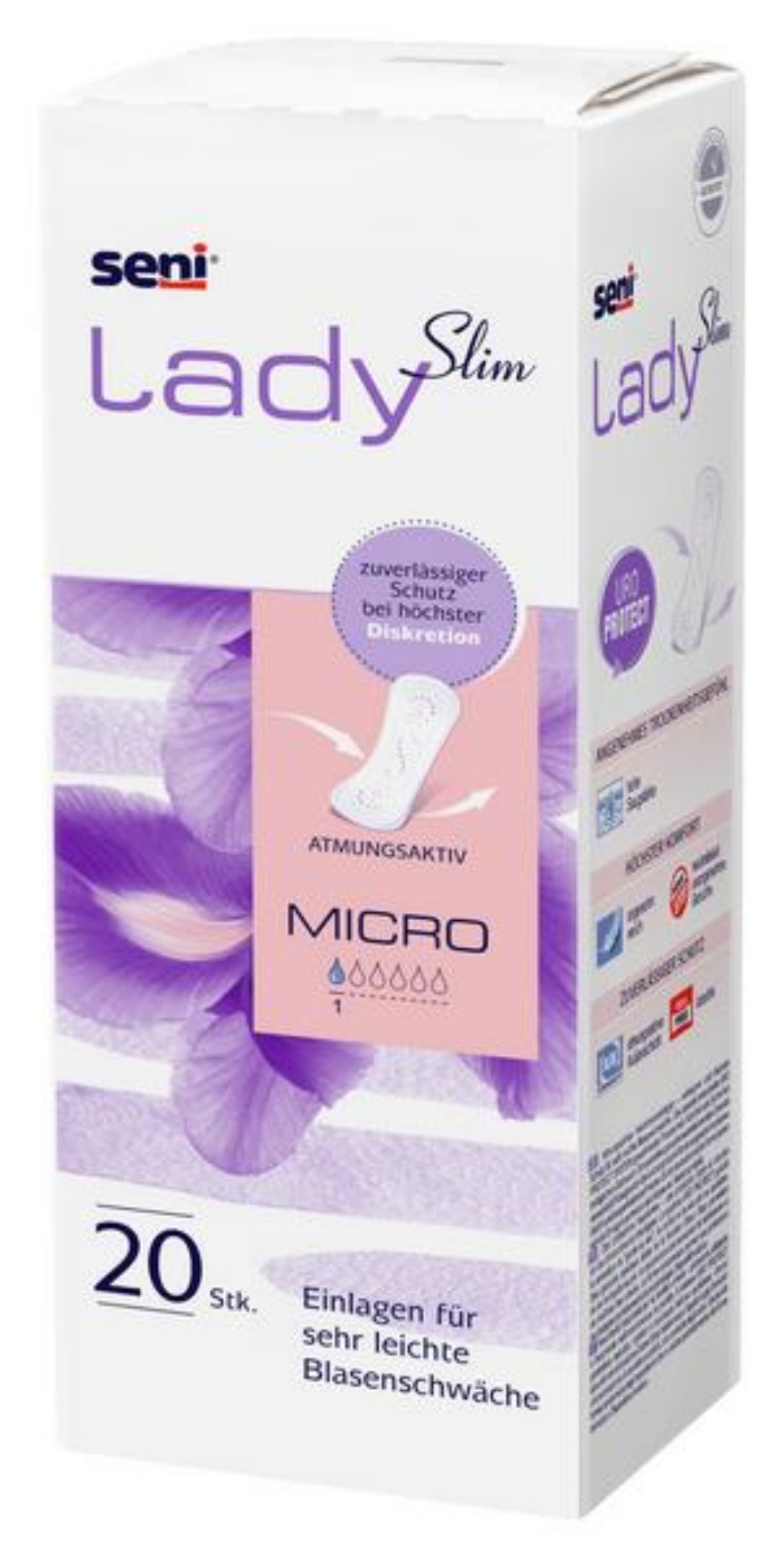 Seni Lady Slim Micro Atmungsaktive, anatomisch geformte Einlagen für Frauen, 20 Stück