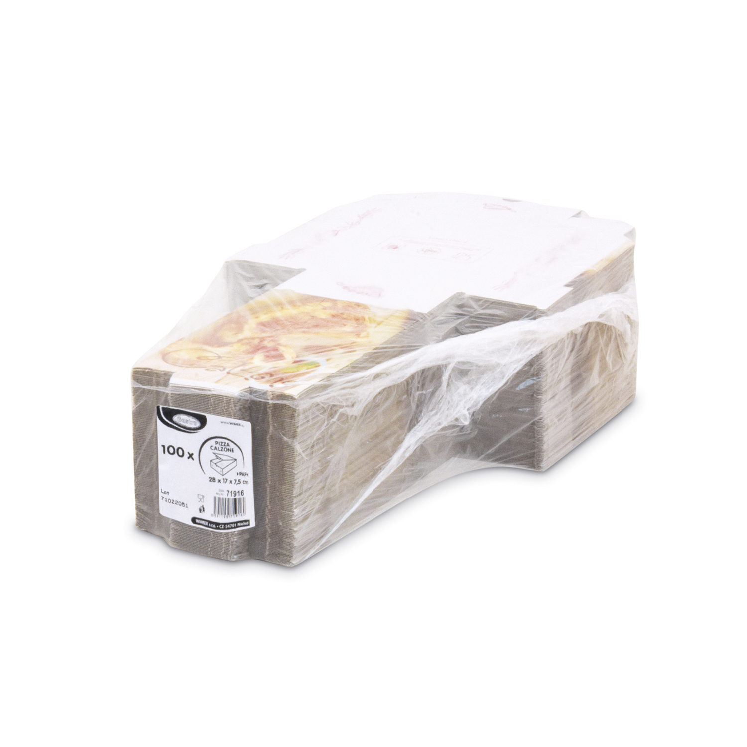 Pizzakarton aus Mikrowellpappe Calzone 28 x 17 x 7,5 cm - 100 Stück