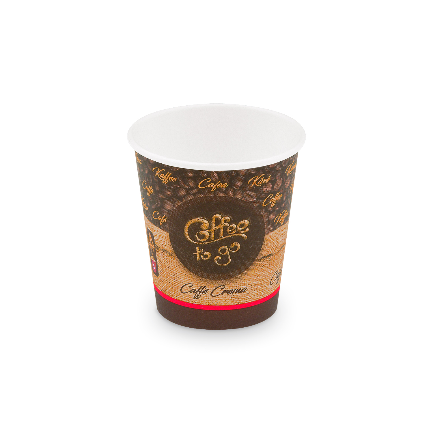 Pappbecher FSC Mix/PE 200 ml Ø 73 mm Motiv Coffee to go, Packung mit 50 Stück