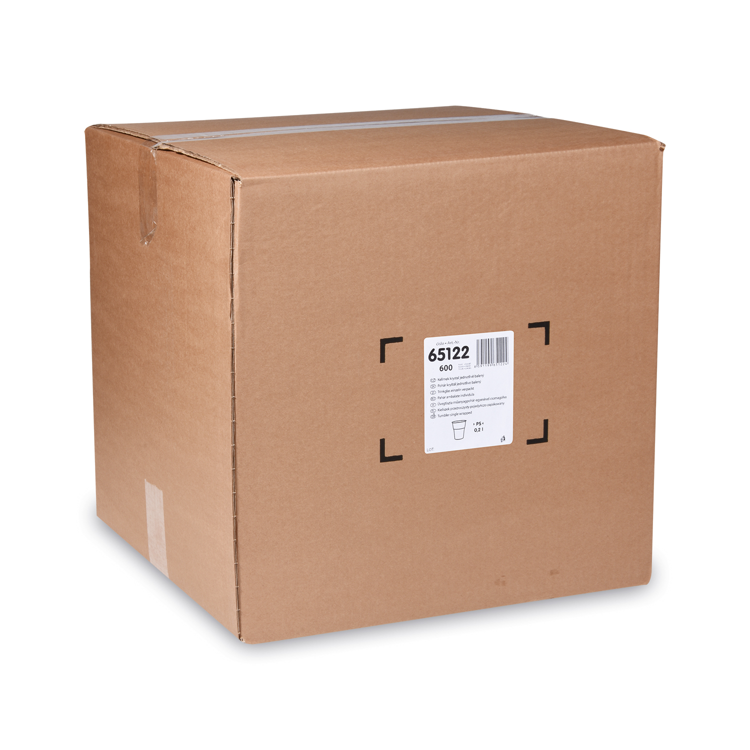 Trinkglas (PS) 73mm 0,2L einzeln verpackt - 600 Stück