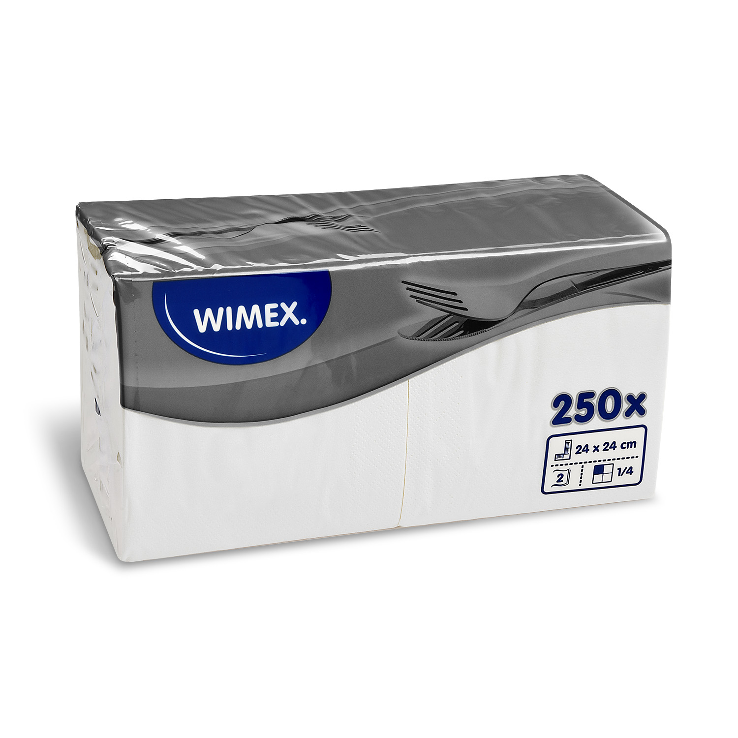 Serviette 2-lagig weiß 24 x 24 cm - 250 Stück