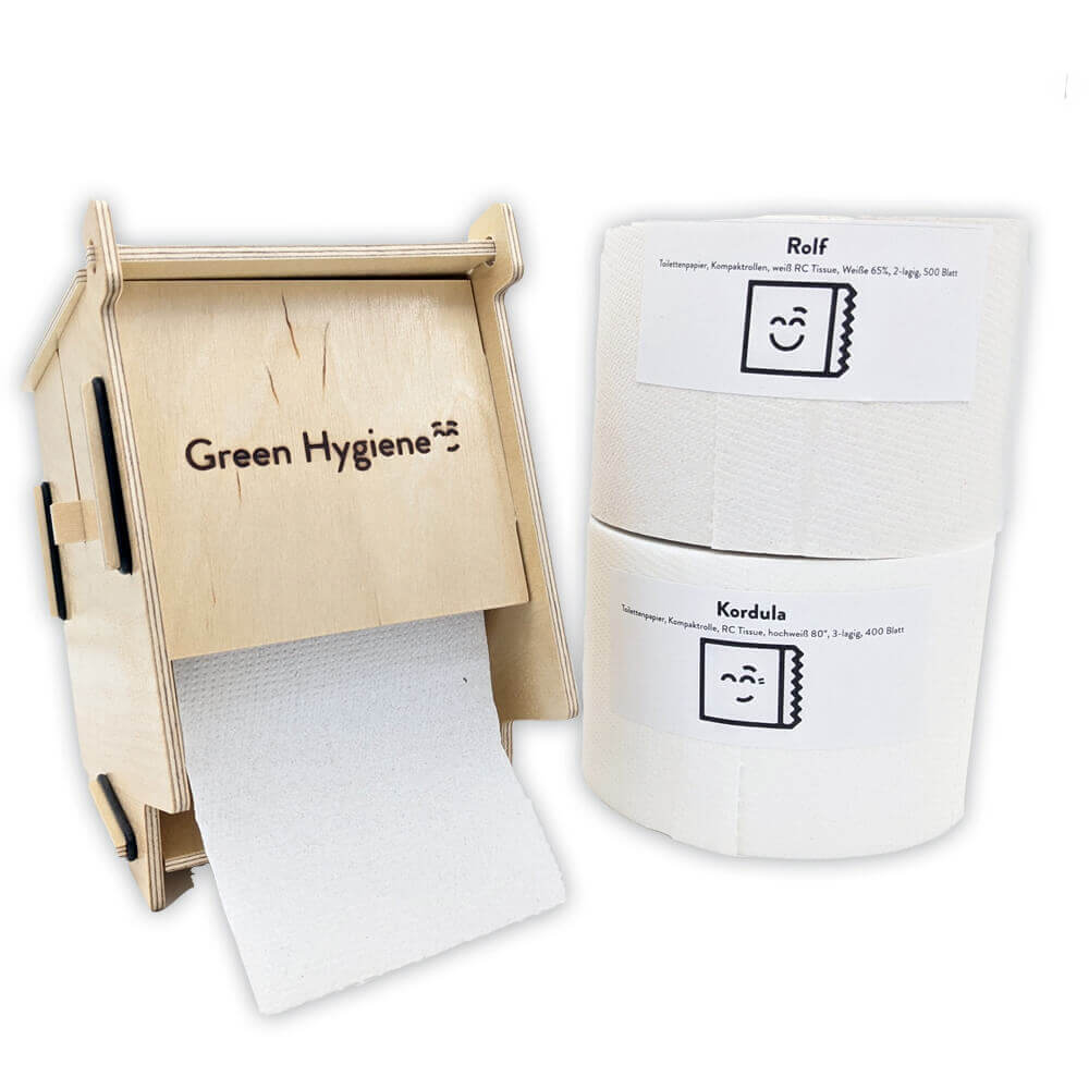 Green Hygiene® KLOHAUS Toilettenpapierspender aus nachhaltigem Holz