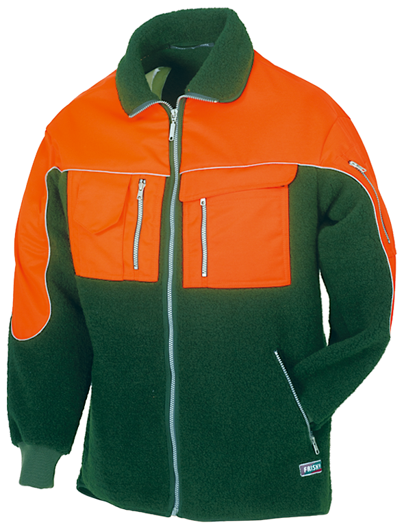 Forst-Faserpelzjacke FRISKY FORESTIER, grün/leuchtorange