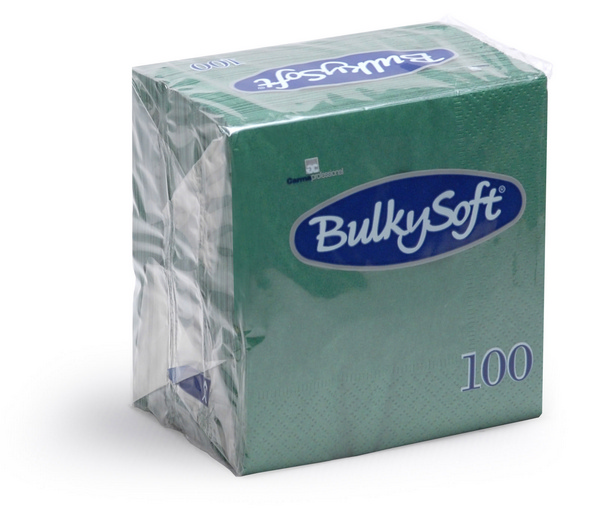 Servietten Bulkysoft 2-lagig, 1/4 Falz tannengrün 24x24cm -2000 Stück