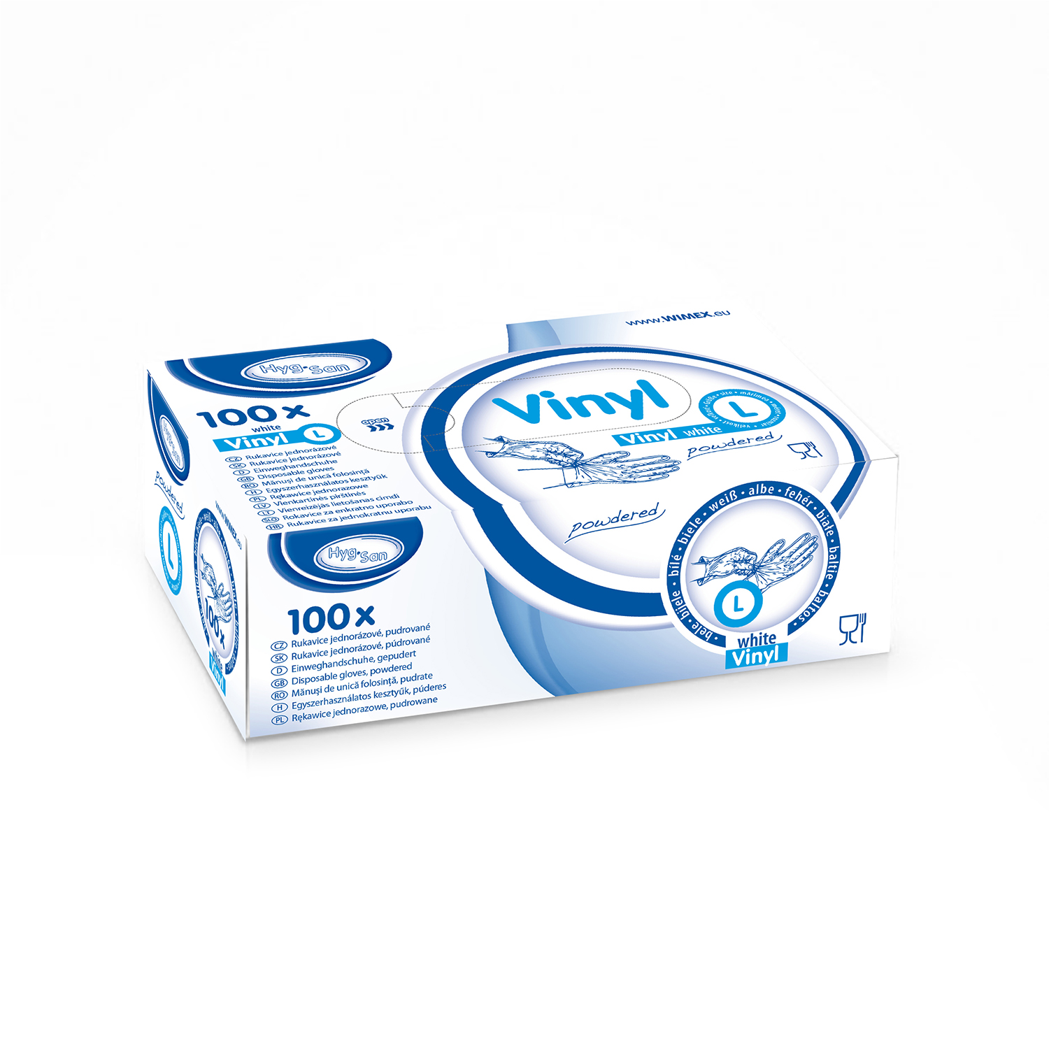 Handschuh (Vinyl) gepudert weiß L - 100 Stück