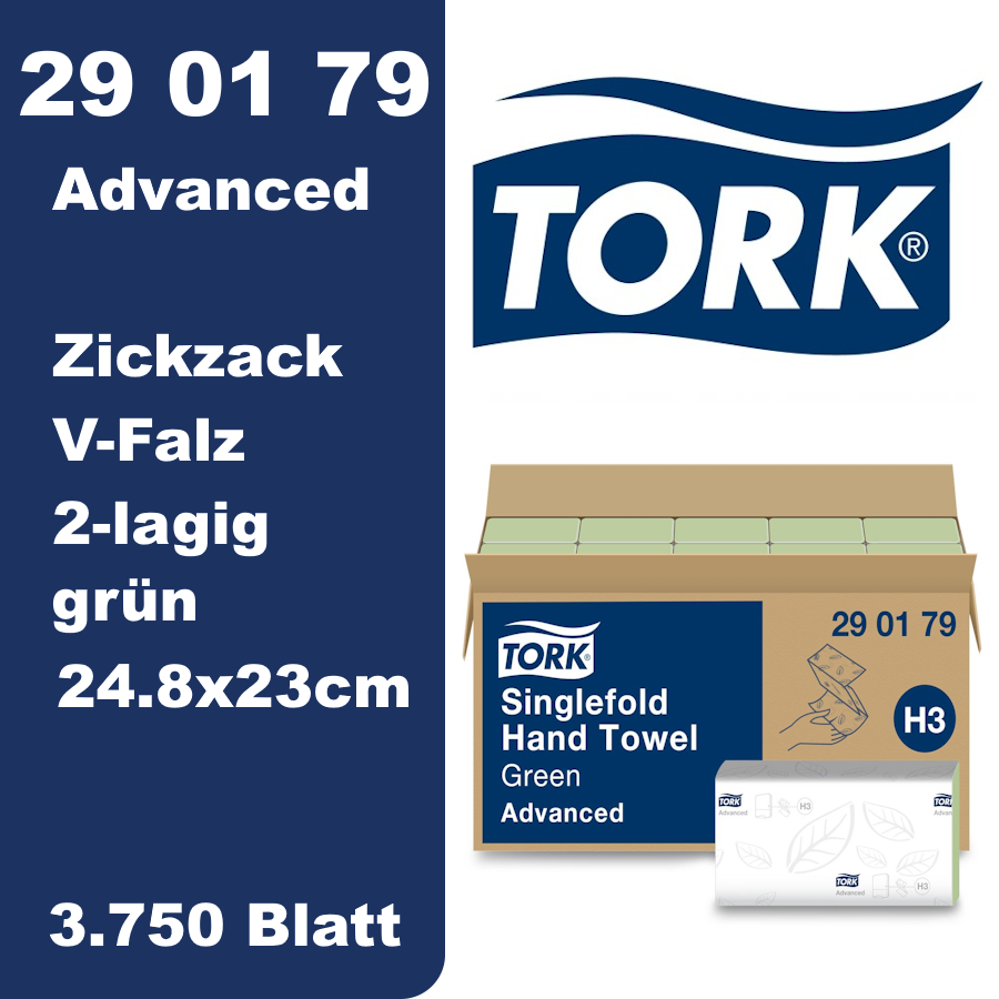 TORK-290179 grüne Zickzack Handtücher - H3