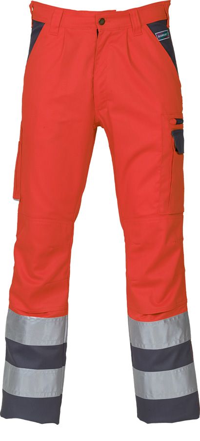 Warnschutz-Bundhose SICURELAST REFLEX, leuchtrot/grau