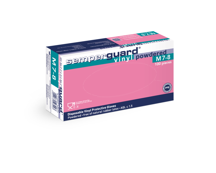 Semperguard® Vinyl Einweghandschuhe gepudert 100er Box XL (9-10)