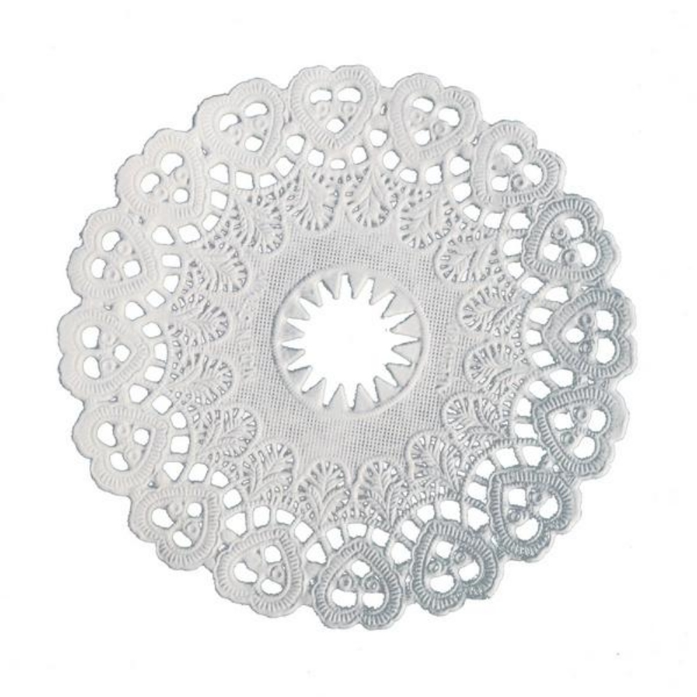 Kerzenmanschetten Herzen 100 mm, rund, weiss 100 Stück