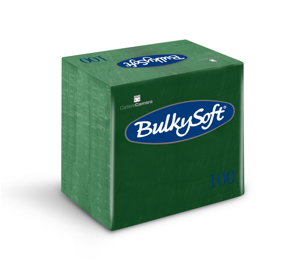 Servietten Bulkysoft 2-lagig, 1/8 Falz Grün 40x40cm Zellstoff-2000 Stück