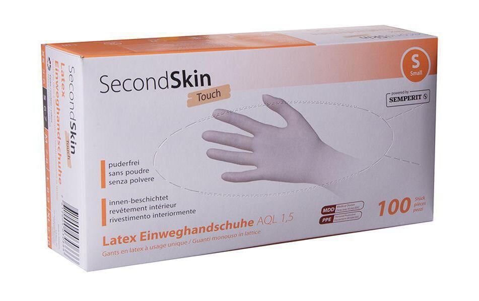 Einweghandschuh Semperit "Latex Touch" 100er Pack Second Skin S