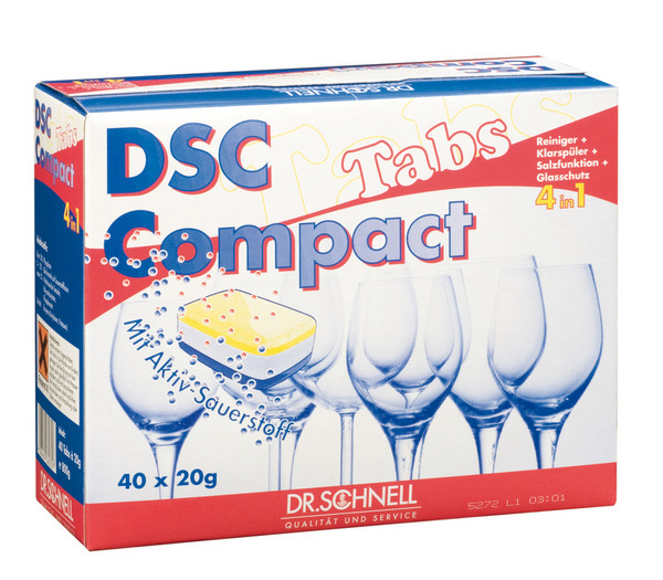 Dr. Schnell DSC Compact Geschirrwaschtabs, 5 Pack à 40 Tabs