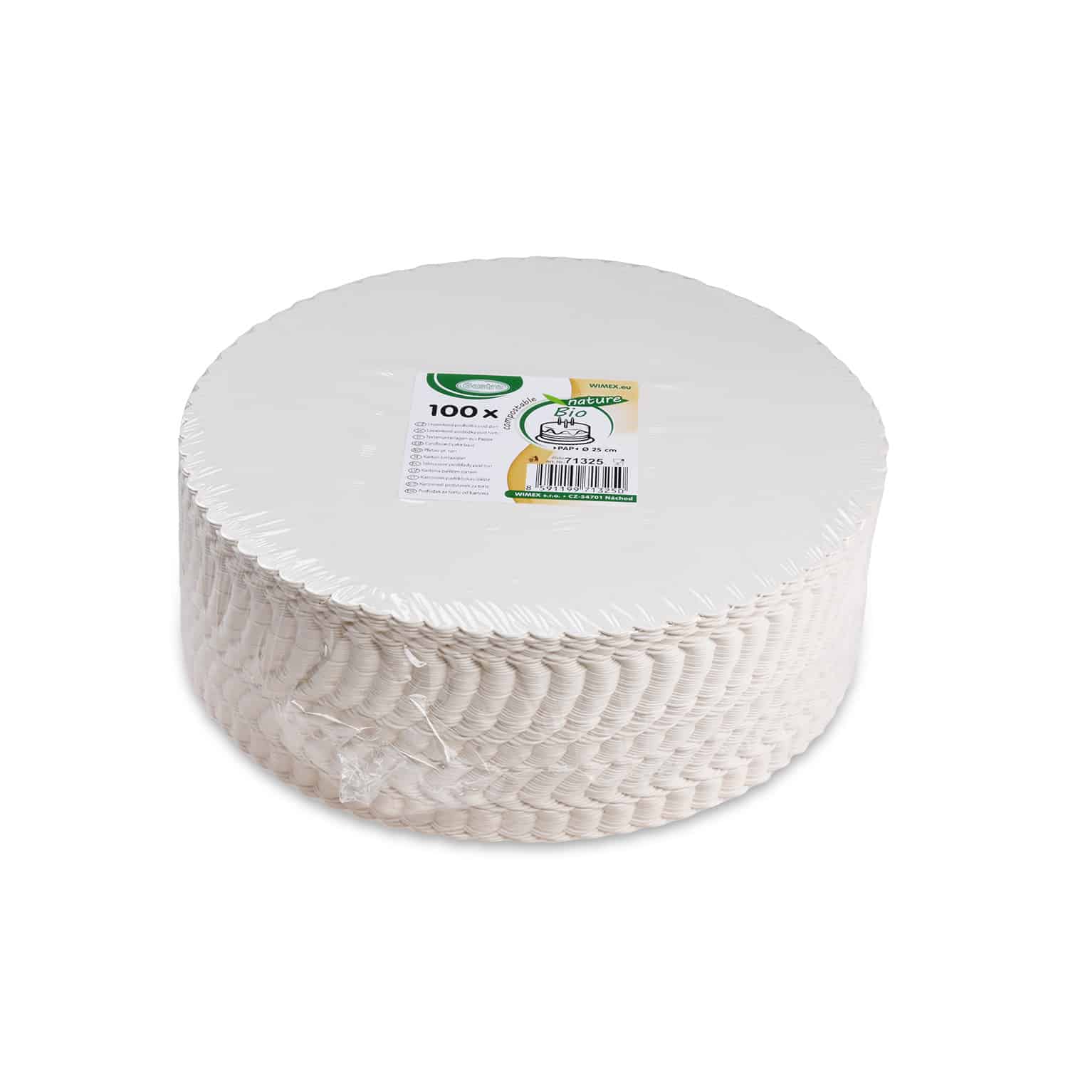 Tortenunterlage aus Pappe weiß 25cm - 100 Stück