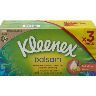 Kosmetiktücher Box Balsam 3x60 Stück KLEENEX 3392005