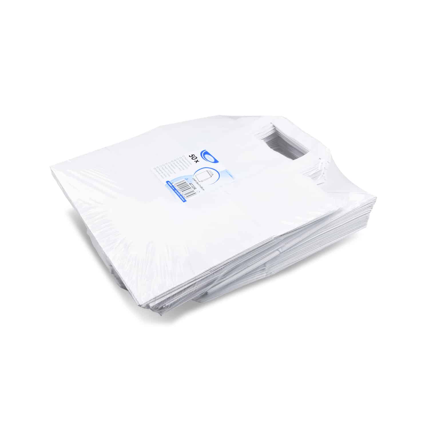 Papiertragetasche weiß 26+17 x 25 cm - 50 Stück