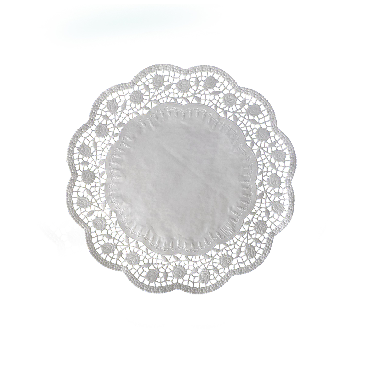 Deko-Tortenspitze (PAP) rund weiß 24cm - 100 Stück