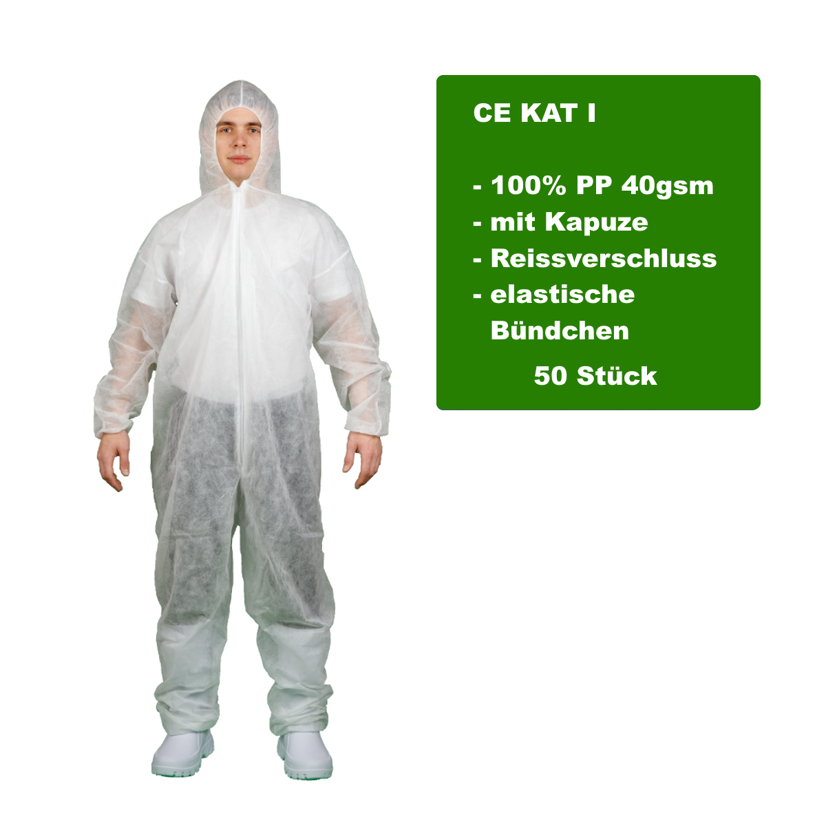 50 Schutzoveralls CE Kat I weiss Gr. XXL
