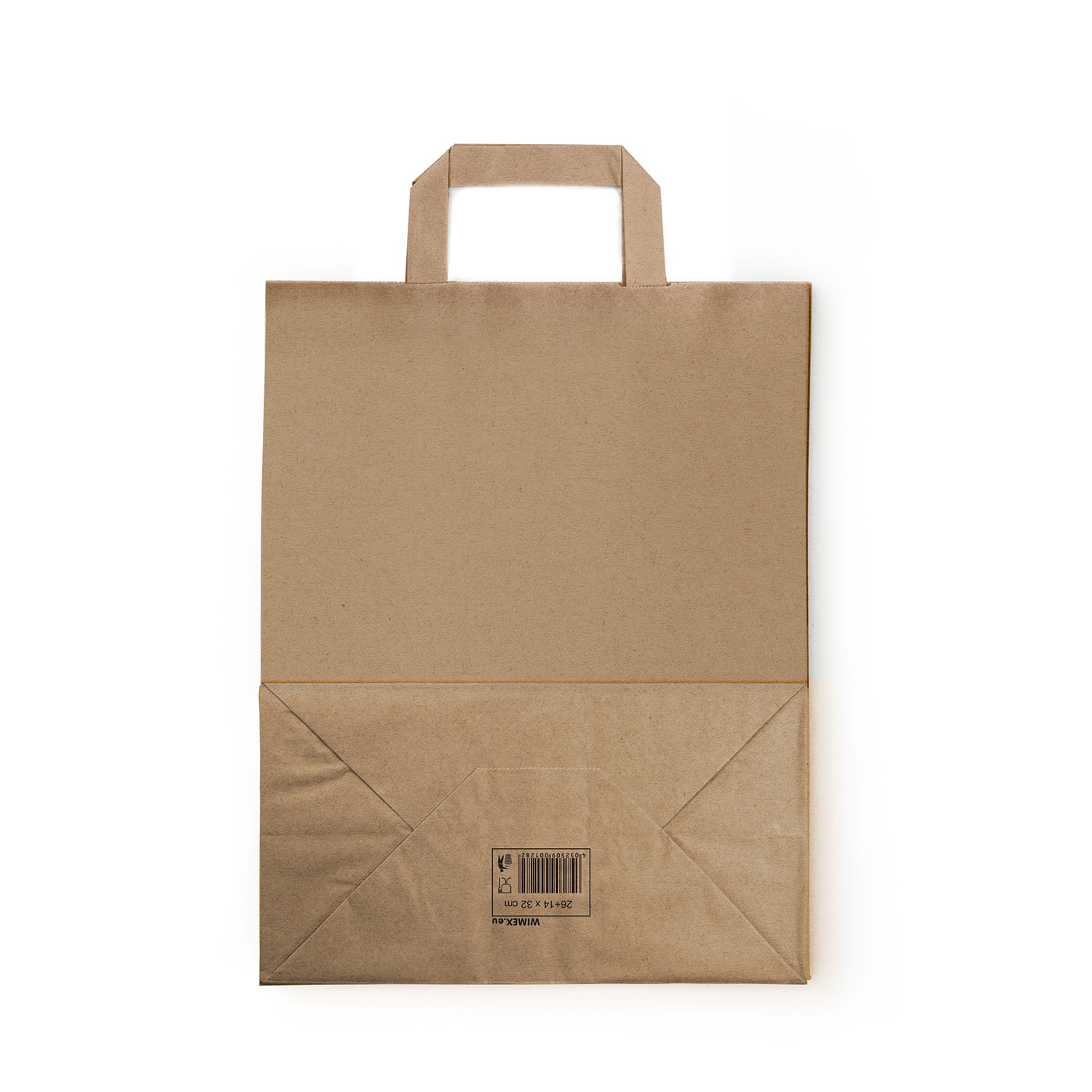 Papiertragetasche braun 26+14 x 32 cm - 50 Stück