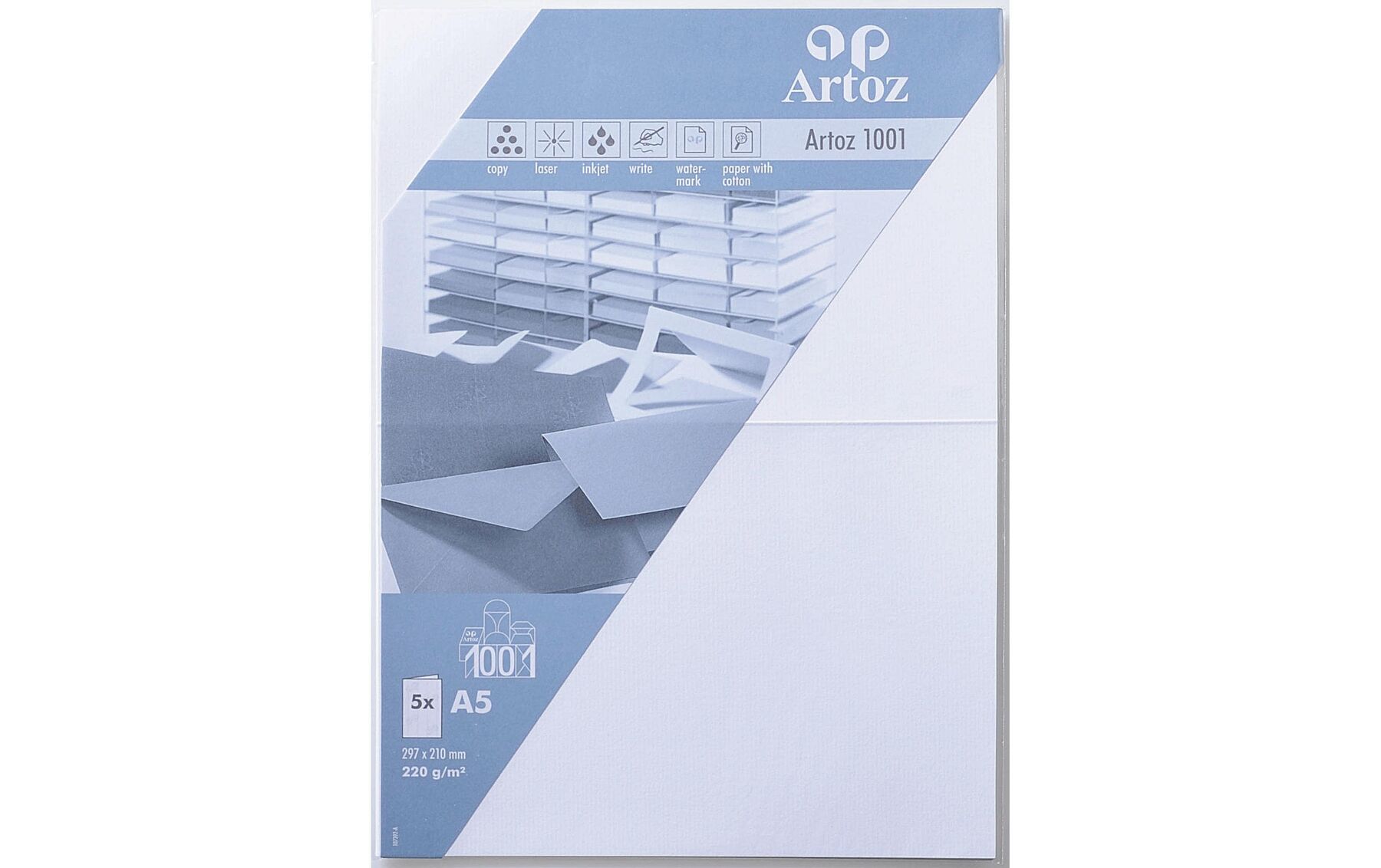 Karten 1001 A5 220g, blütenweiss 5 Blatt ARTOZ 107392262