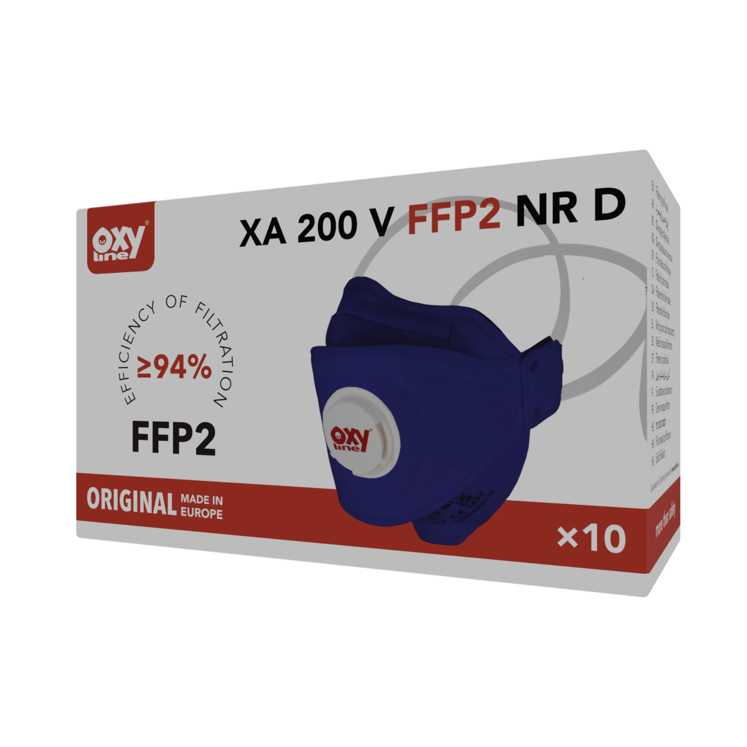 10 x Faltmaske Aurora FFP2 200 NR D blau mit Ausatemventil - 10 Masken
