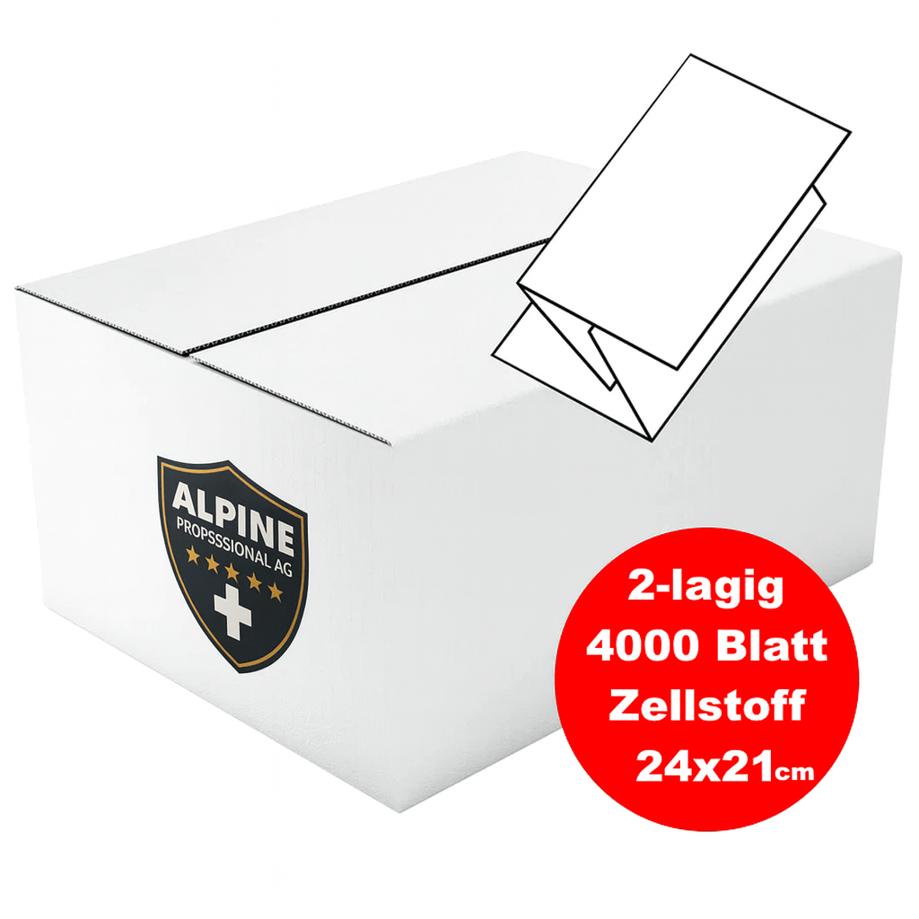 Faltpapier 4000 Blatt V-Falz 2-lagig ca. 24x21.5cm Zellstoff