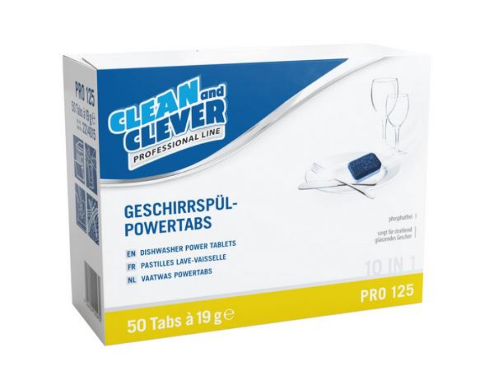 CLEAN and CLEVER Geschirrspül-Powertabs 10 in 1 PRO 125 5 Boxen