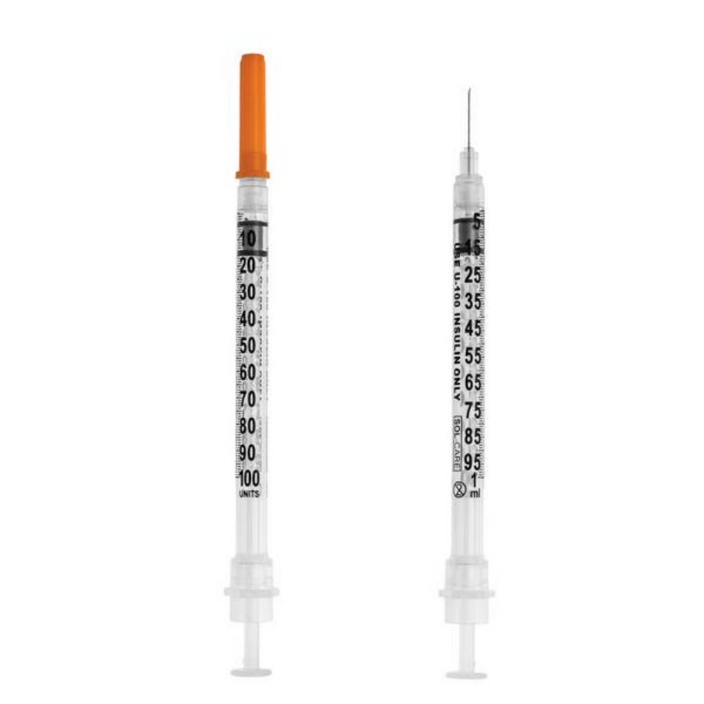 SOL-CARE 100U Insulin-Sicherheitsspritze 100 Stück