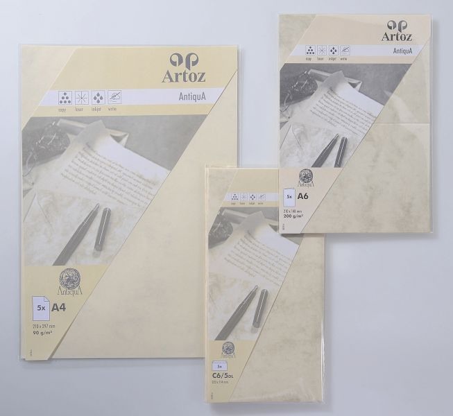 Papier Antiqua A4 90g, chamois 5 Blatt ARTOZ 108796142