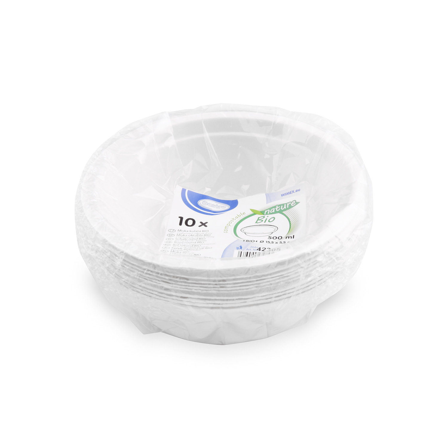 Schale Zuckerrohr-Bagasse 155mm 500ml - 10 Stück