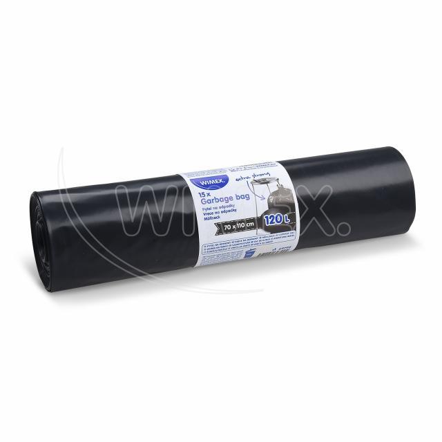 Müllsack LDPE extra-stark schwarz 70 x 110 cm 120 l, Packung mit 15 Stück