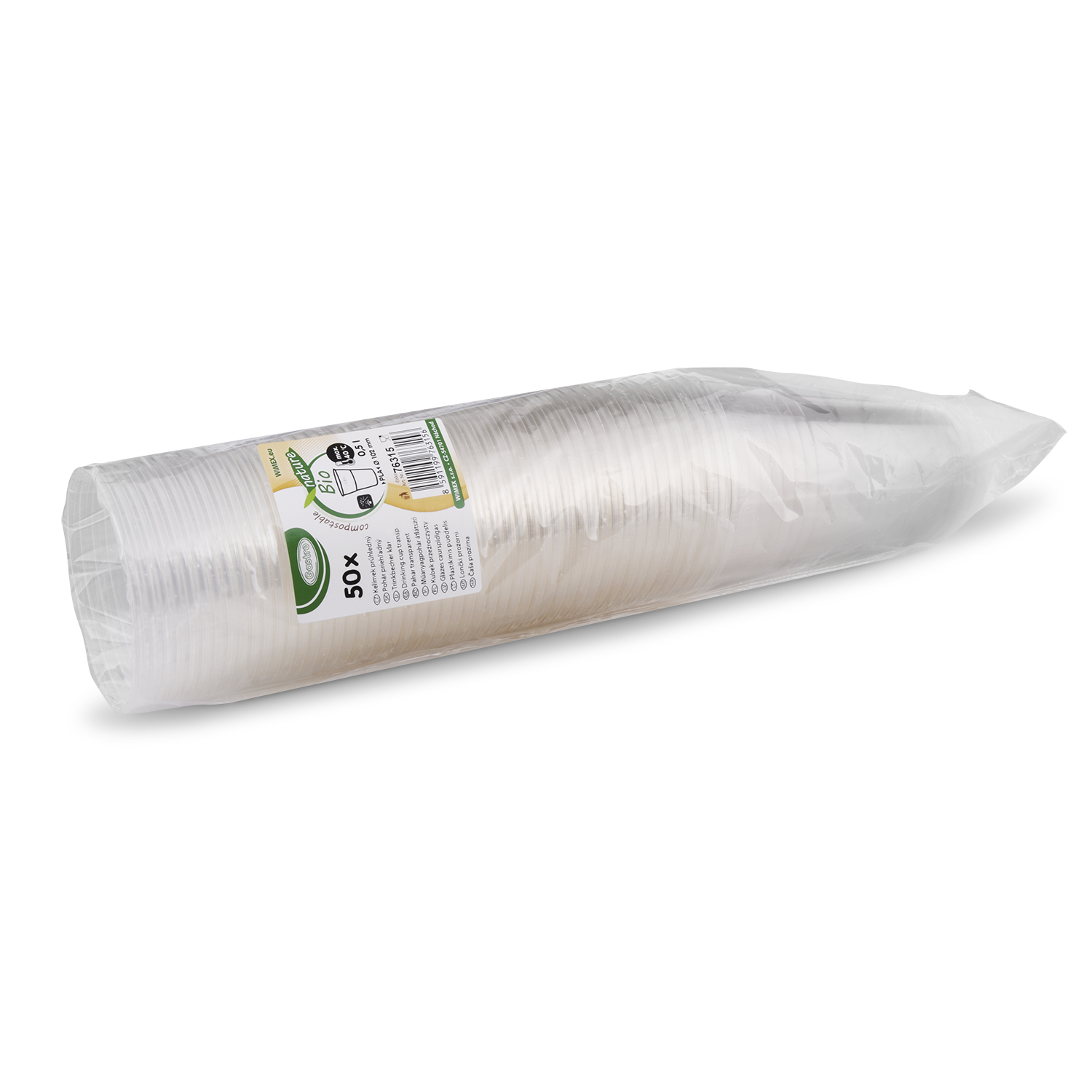 Trinkbecher (PLA) klar 102mm 0,5L - 50 Stück